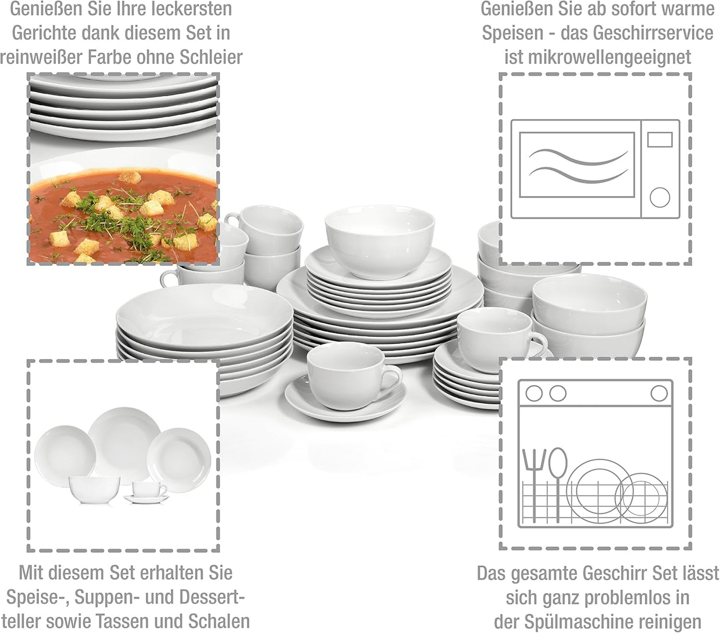 Service de table SÄNGER New Port, 36 pièces, pour 6 personnes | LA COLLECTION PREMIUM