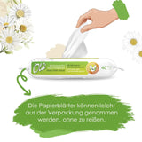 Papier toilette humide OLA - (1X40 pièces) Lingettes humides - extrait de camomille et acide lactique, lavables, peaux sensibles - 40 pièces