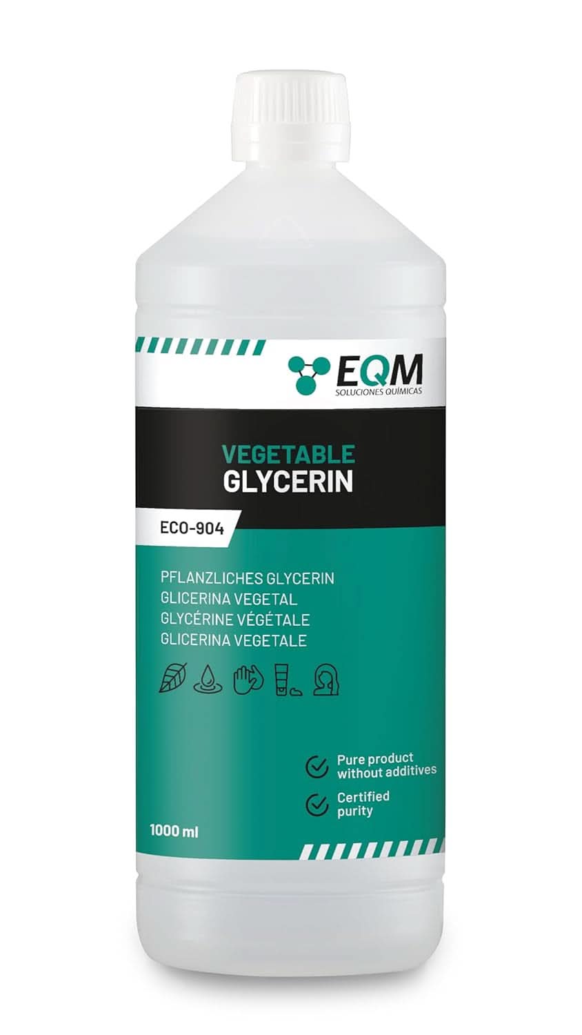 Glycérine végétale, 100% naturelle, hydratant naturel pour cheveux et peau, idéale pour les savons, shampoings, crèmes, 1 litre Douche et bain Naty Shop