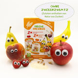 FRECHE FREUNDE Mélange Bio en sachet compressible multipack - Fruits + Céréales, Purée de fruits aux céréales en sachet compressible pour bébé à partir de 6 mois, vegan, pack de 3, 3 x (4 x 100g)