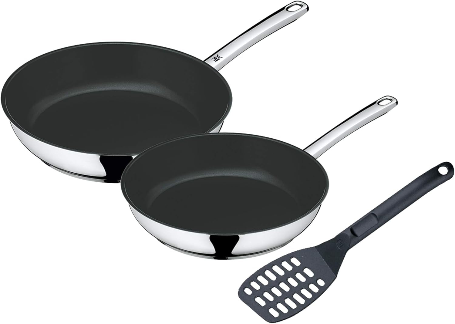 WMF Devil Ensemble de poêles 2 pièces, poêle à induction 24, 28 cm, acier inoxydable Cromargan, revêtement céramique, casseroles et poêles allant au four Naty Shop Set 3 produits 48 X 30,5 X 15 Cm