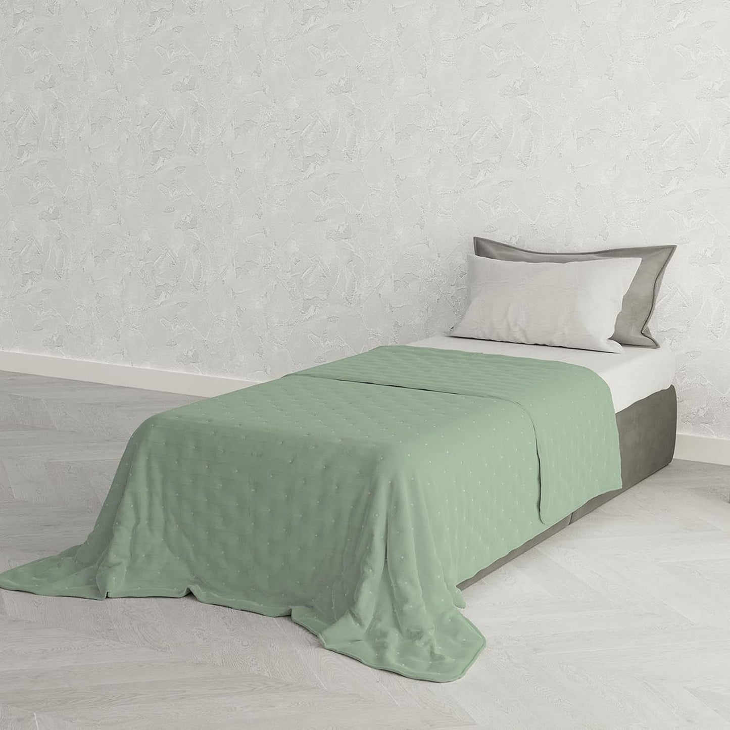 Couette d'été élégante, matelassée, verte, 170 X 250 cm Couettes et quilts Naty Shop