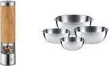 Set WMF Ceramill Oakwood Cromargan, broyeur électrique et set de bols Gourmet For The Kitchen 4 pièces Broyeurs et Trancheuses Naty Shop Package avec set de bols
