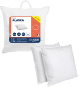 Bleu Câlin Lot de 2 Oreillers Confort Ferme "Alaska", Super Garnissage, Enveloppe Percale 100% Coton, Blanc, 65 X 65 cm Forme Carrée Naty Shop Oreillers Standard