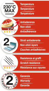 508000000hgnam Rossana 2.0, forme coeur 25 cm, acier avec revêtement inadéquat, Moules et plaques pour pâtisserie Naty Shop