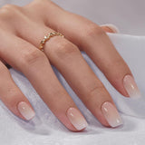 Btartbox Faux Ongles Carrés Courts Baby Boomer Colle Sur Blanc Dégradé Rose Faux Ongles Ongles Artificiels Courts avec Colle À Ongles 30 Pièces Faux Ongles Carrés