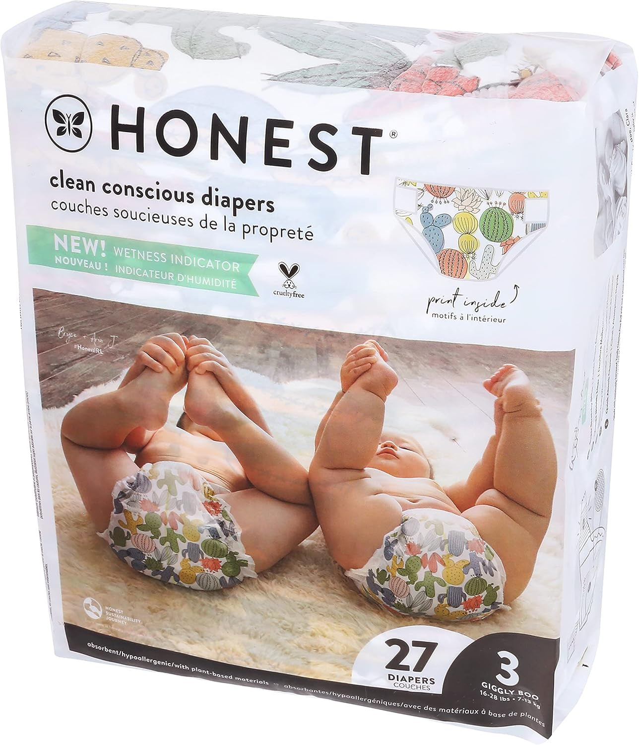 – Couches jetables écologiques et de qualité, Pandas, taille 3 (7,3–12,7 kg), 27 pièces
