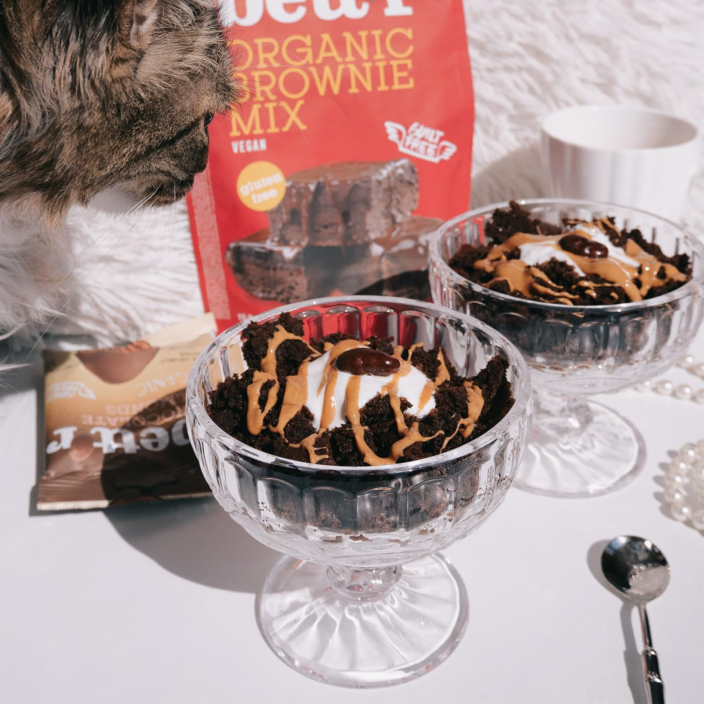 Bettr Organic Brownie Mix - Brownies bio, végétaliens et sans gluten avec des biscuits secs riches - 400 G - 15 portions Naty Shop
