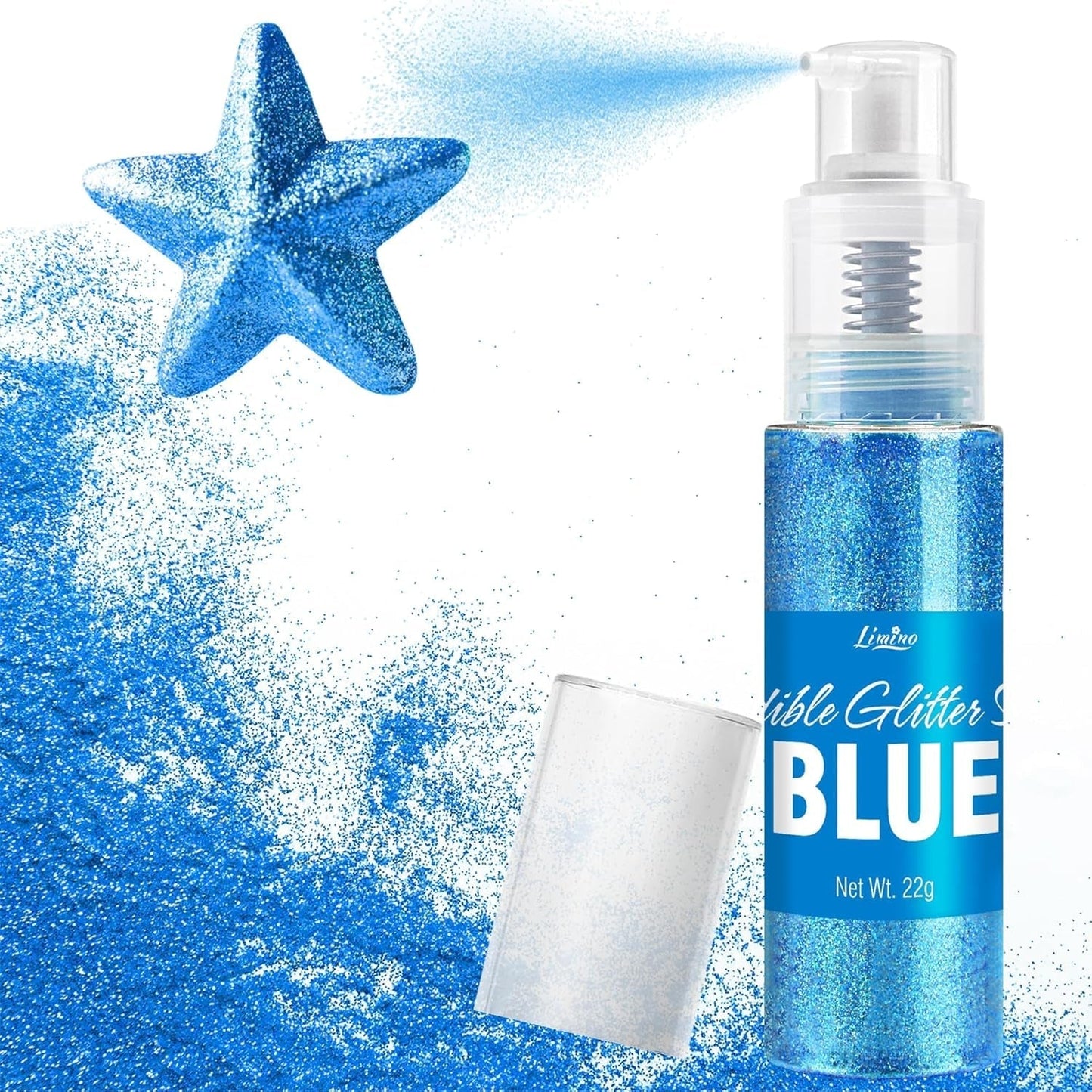 Paillettes comestibles, spray, différentes couleurs, 22 grammes Naty Shop Blue
