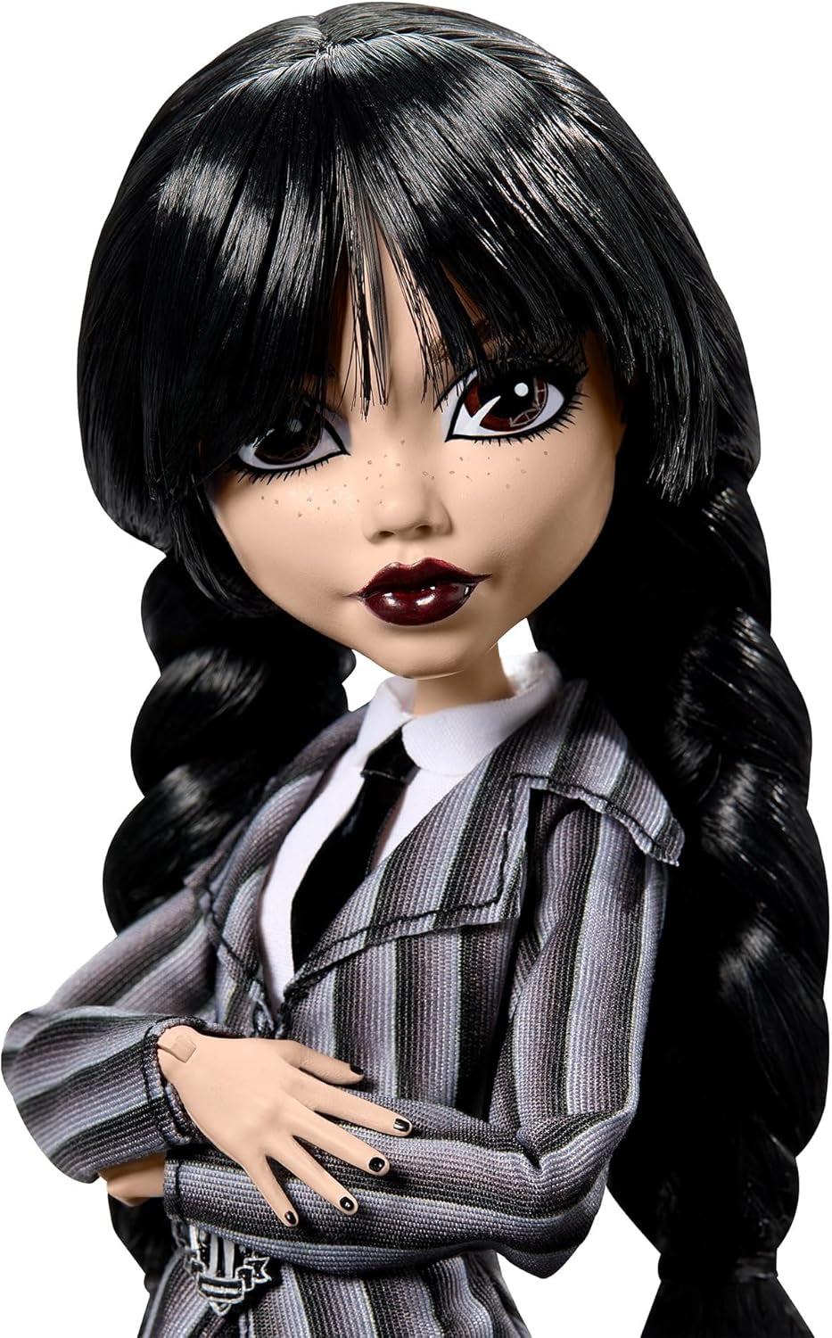 Poupée Monster High Wednesday et accessoires Figurine de collection Wednesday Addams en uniforme Nevermore Academy avec main glacée et support de sac à dos HXJ04 Naty Shop Dolls