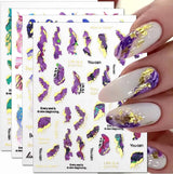 6 couleurs d'autocollants pour ongles en marbre, poudre bronzante argentée, autocollants pour ongles en marbre Bloom, autocollants pour ongles en marbre 3D, accessoires de conception, autocollants pour nail art, ensemble d'autocollants pour ongles
