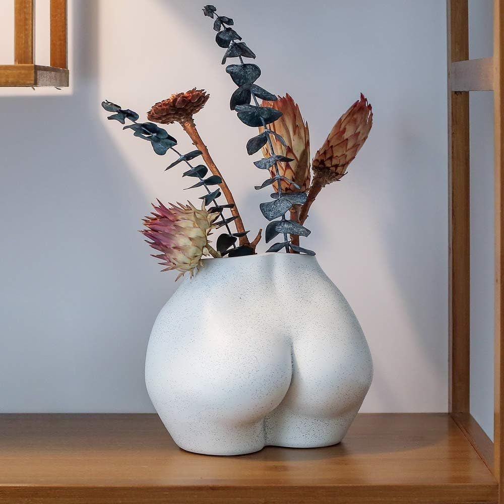Vase de corps artificiel, pot de fleur de corps féminin avec trous de drainage, pot de fleur en résine moderne, design bohème moderne, plante artificielle en pot pour décoration intérieure
