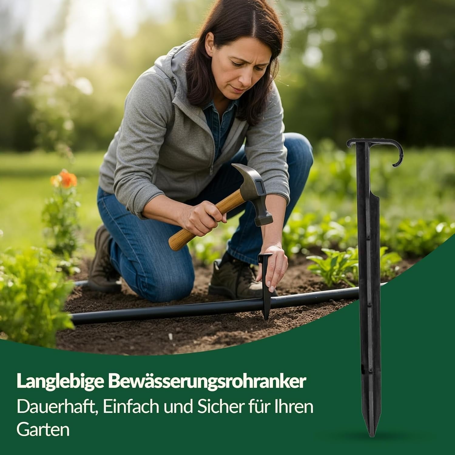 GARDENIX AquaPIN Ancrage de tuyau d'arrosage, 50 pièces, piquet de sol, ancrage de fixation pour tuyau d'égouttement, tuyau d'irrigation, fourche de raccordement