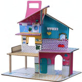 Olivia's Little World 360 Maison de poupée en bois pour enfants, poupées de 8,9 cm et 12 accessoires, multicolore TD-13260C