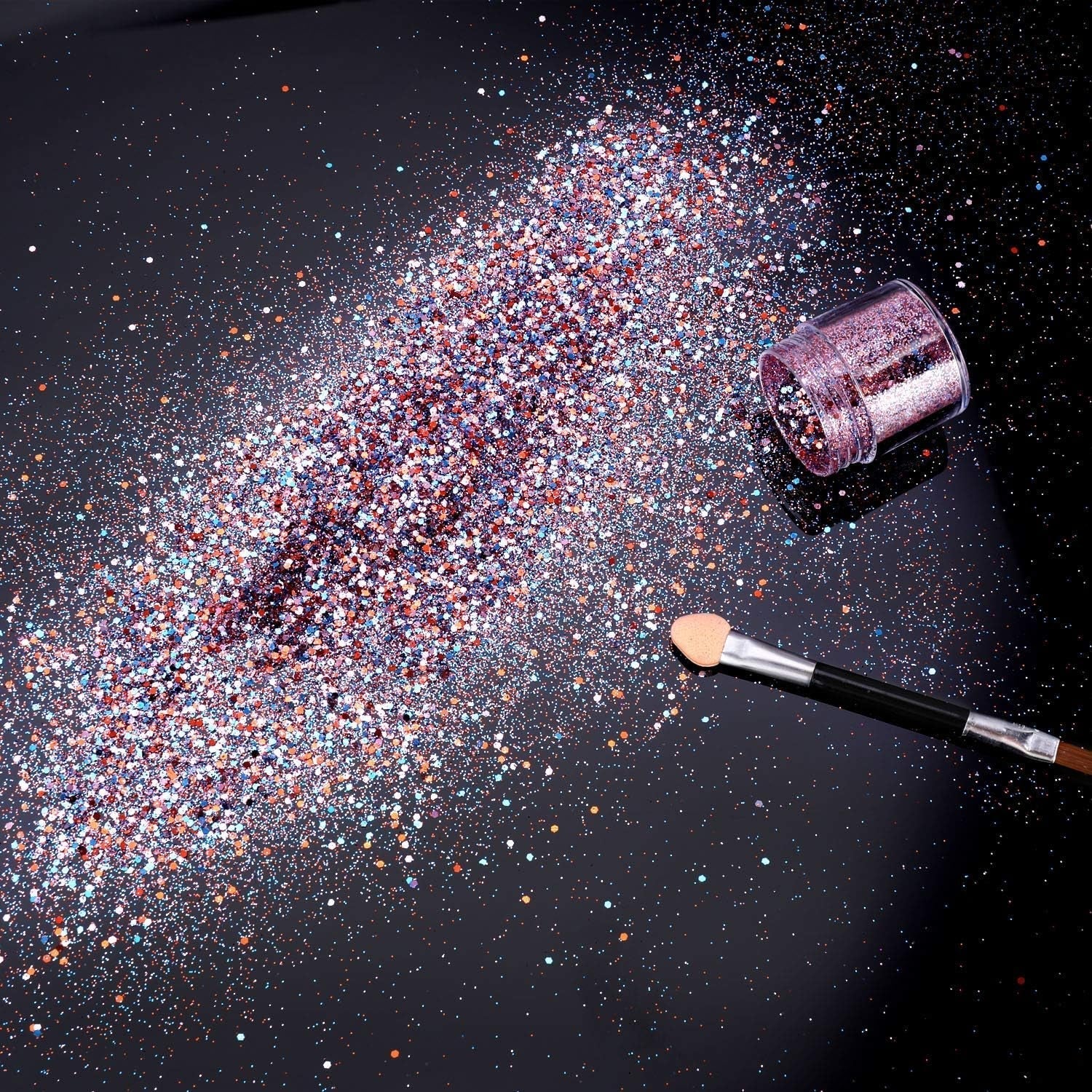 HOWAF 12 boîtes de pinceaux à paillettes pour le visage et le corps, maquillage à paillettes pour les yeux, les lèvres, les cheveux, décoration du corps, Halloween, Noël, festival, mascarade, accessoires de maquillage