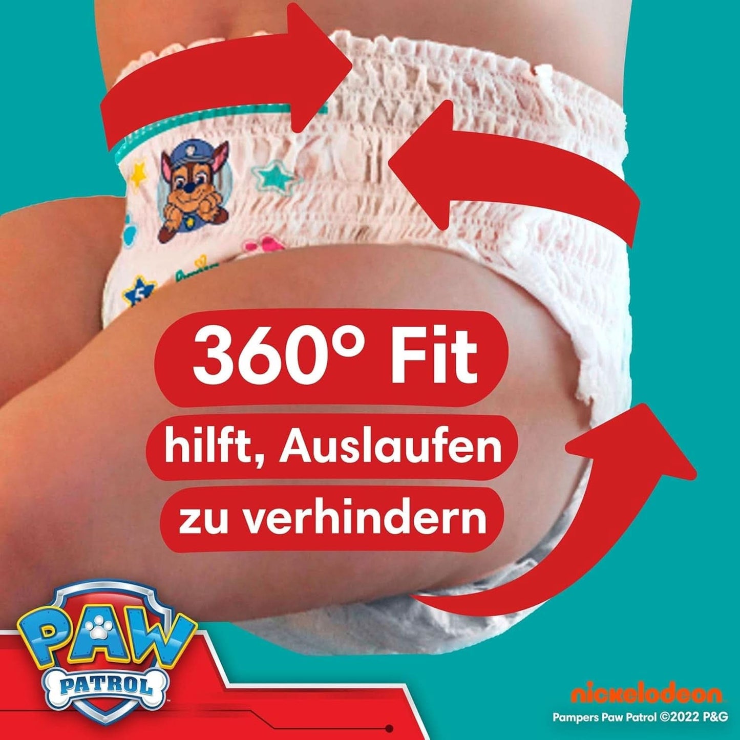 Couches Pampers Paw Patrol Pants taille 5 (12-17Kg) Baby-Dry, Junior avec poche Stop and Protect, BOITE MENSUEL, 160 couches Naty Shop