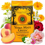 Yerba LAS FLORES 1 kg ● Thé Yerba Mate aux pêches du Brésil ● Jasmin ● Thé Mate de feuilles de maté ● Arômes naturels ● Thé Yebra Mate au guarana 50 g ● Thé Yerba Mate aux feuilles entières 1050 g ● Vegan