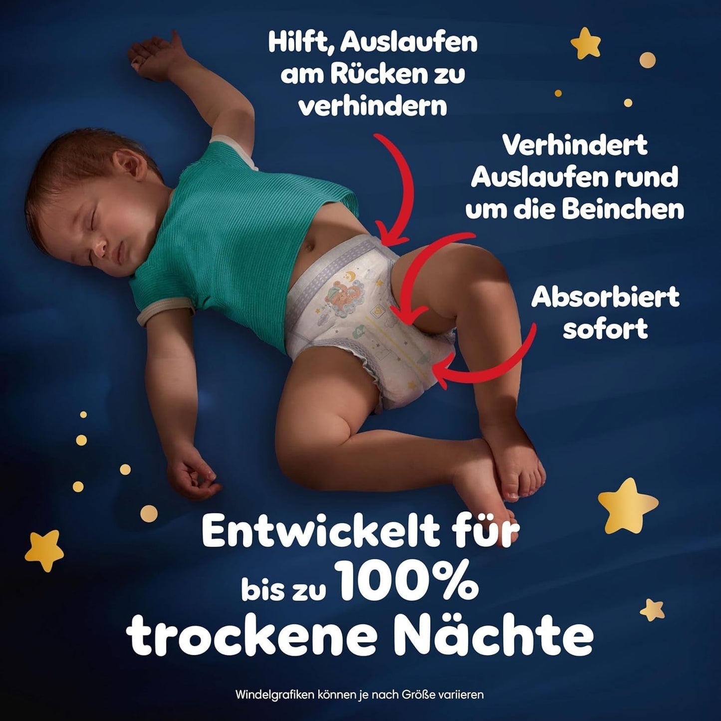 Les couches Pampers Night Pants taille 6, 138 pièces, 13 kg-19 kg, offrent une protection supplémentaire pour toute la nuit.