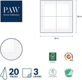 PAW - Serviettes 3 Plis (33 X 33 Cm) I 20 Pièces I Parfaites pour les Fêtes, Anniversaires, Vacances I Décorations de Table pour Fêtes d'Enfants - Serviettes en Papier à Motifs Colorés - Glace I Glace