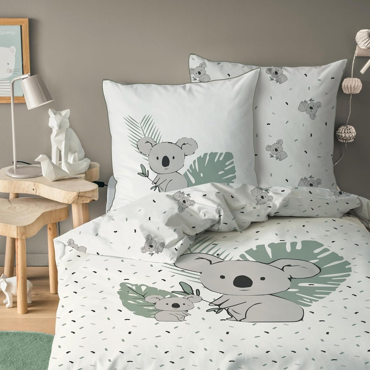 Parure de lit enfant, Koala ou Licorne, 100% coton Literie - enfant Naty Shop Koala