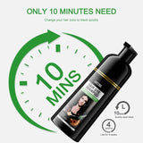 Shampoing Instantané Cheveux Noirs, Shampoing Teinture Naturelle, Couverture 100% Gris - Facile et Rapide, Coloration Semi Permanente pour Cheveux Noirs, Shampoing Teinture Capillaire pour Homme et Femme Coloration Cheveux Naty Shop