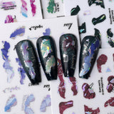 6 couleurs d'autocollants pour ongles en marbre, poudre bronzante argentée, autocollants pour ongles en marbre Bloom, autocollants pour ongles en marbre 3D, accessoires de conception, autocollants pour nail art, ensemble d'autocollants pour ongles