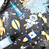 ScrapCooking – 4 Ausstechformen für Plätzchen, aus Edelstahl – Astronaut, Sternschnuppe, Rakete, Planeten – Formen für kleine Kuchen – Zubehör zum Backen Geburtstag Deko – 2084