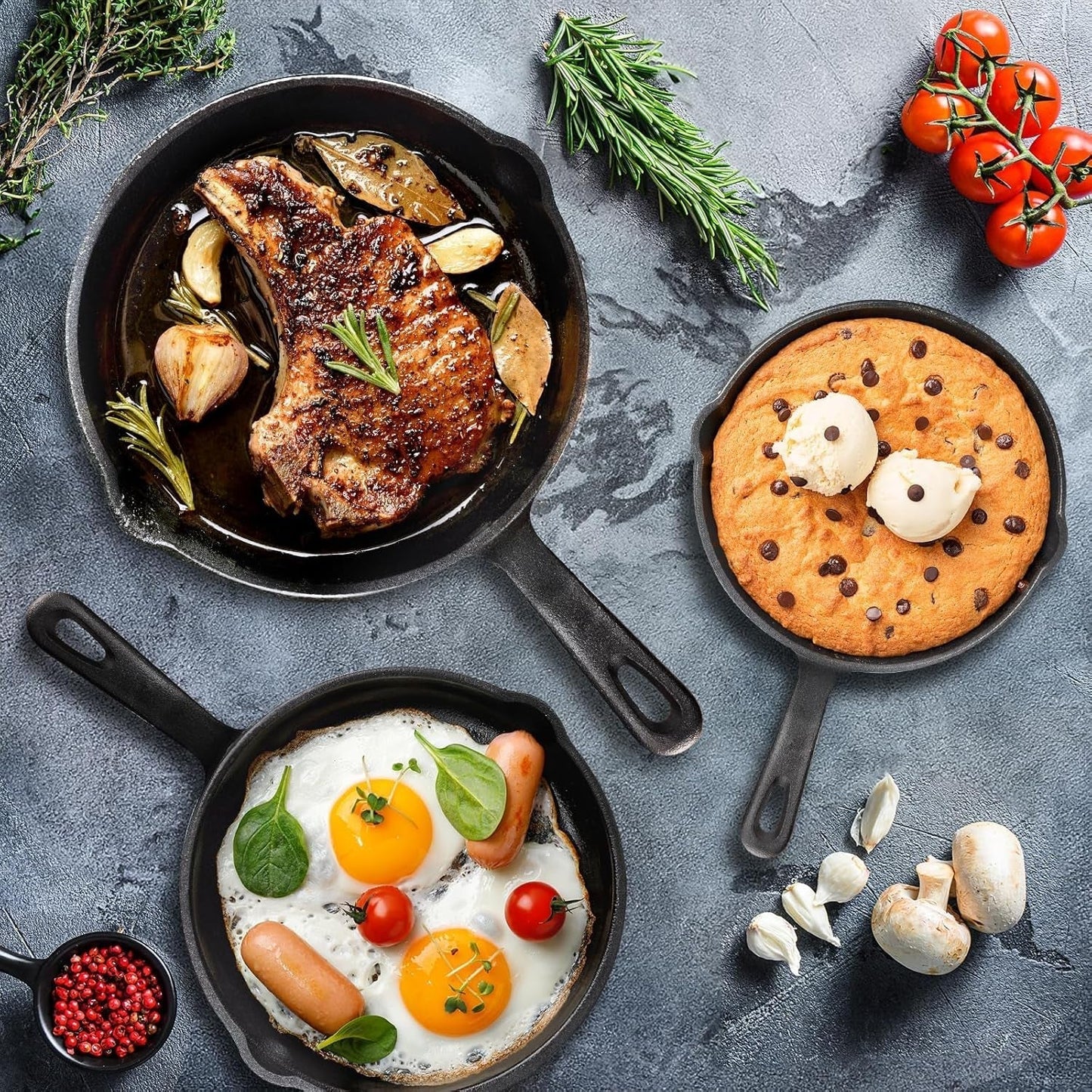 Poêle à griller en fonte OVERMONT avec poignée Casseroles et poêles Naty Shop