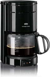 Machine à expresso Braun KF 47 BK - Machine à expresso avec filtre et carafe en verre pour café filtre classique, café aromatique grâce au système OptiBrew, système anti-goutte, arrêt automatique, noir