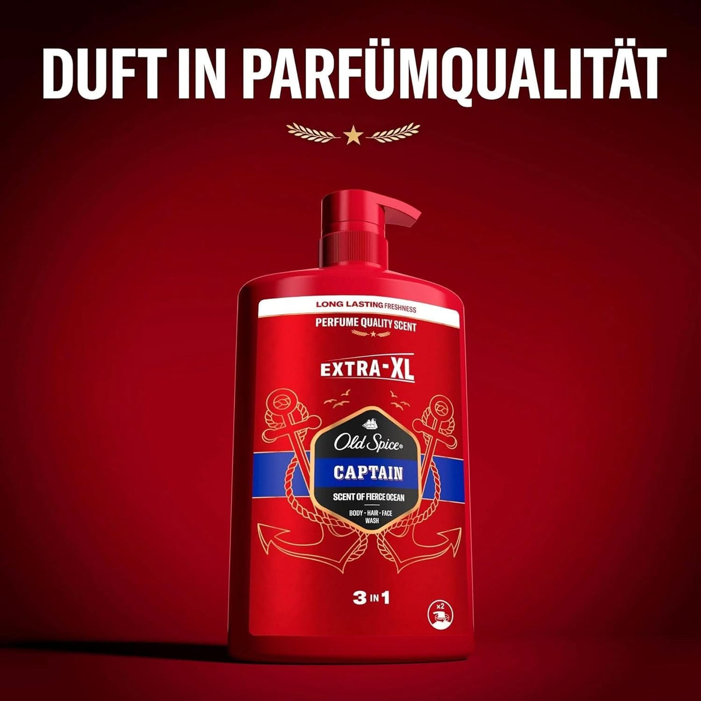 Gel douche et shampoing 3 en 1 Old Spice Captain pour hommes, 1 litre douche et bain Naty Shop
