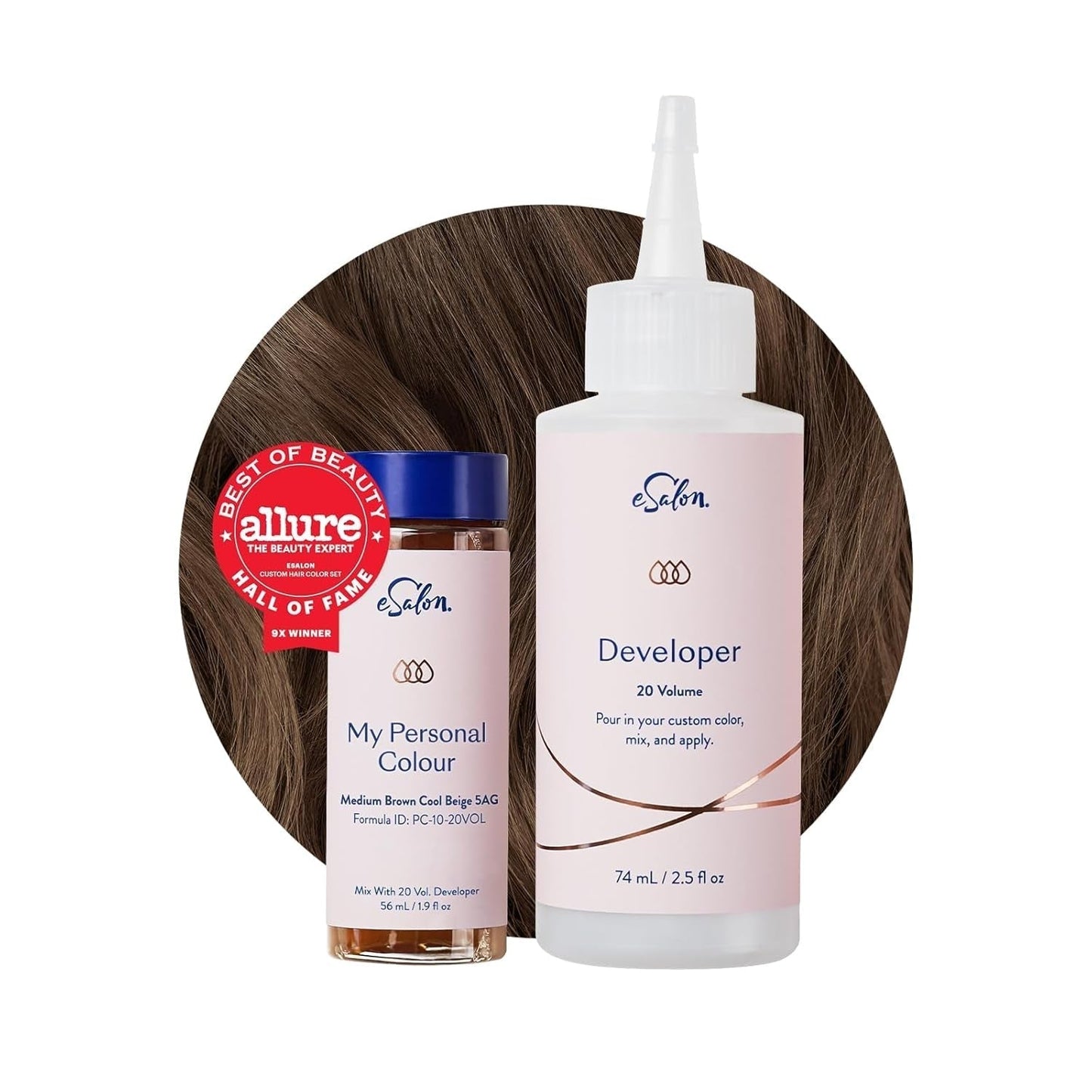 Ensemble de colorations permanentes pour cheveux, couverture 100 % des gris, coloration maison, 0 % d'ammoniaque, teintures capillaires multidimensionnelles, teintures capillaires professionnelles, teinture capillaire Naty Shop, brun moyen, beige froid, 5 Ag