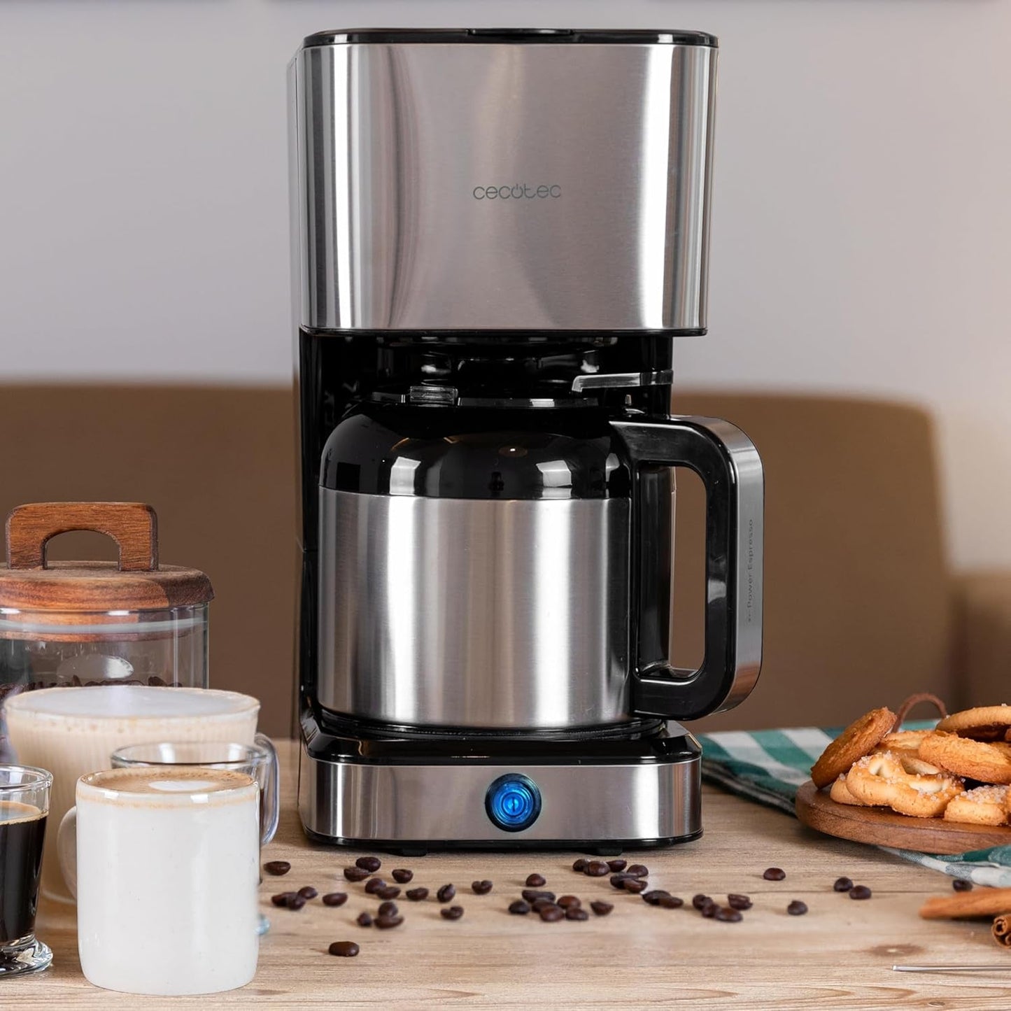 Cafetière goutte à goutte Cecotec Coffee 66 Drop & Thermo, 950 W, 1,2 L, 10 tasses, technologie ExtremeAroma, fonction anti-goutte, indicateur de niveau d'eau, filtre principal réutilisable, protection contre la surchauffe