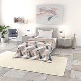 Couverture d'été basique, microfibre, rayures jeans, 200X240Cm Couettes et quilts Naty Shop Brossé 200X240Cm