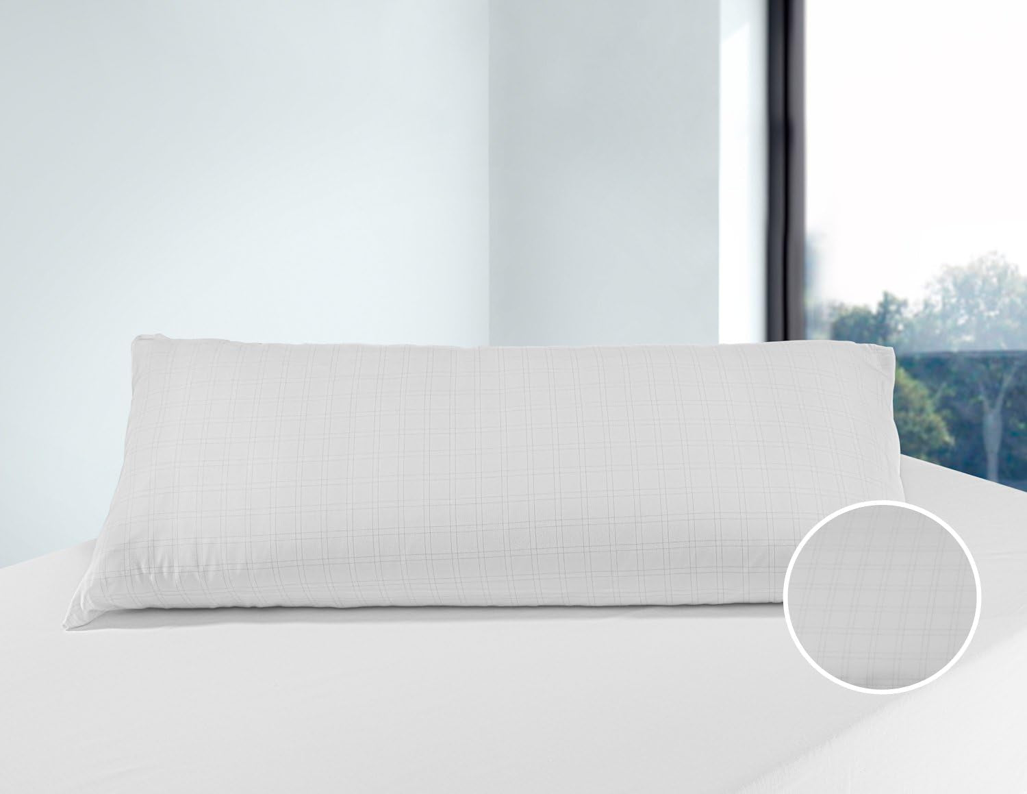 Oreiller anti-stress Savel avec housse double, fermeté moyenne, 105 x 40 cm Naty Shop Oreillers standards