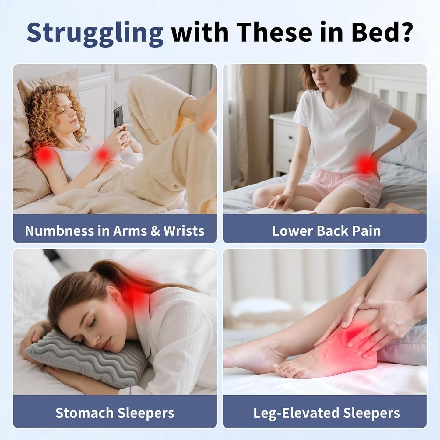 Oreiller de lecture – Oreiller de dos, appui-tête réglable, oreiller de lecture en mousse à mémoire de forme pour lit, oreiller ergonomique pour le dos, le cou et les jambes, oreiller de soutien lombaire