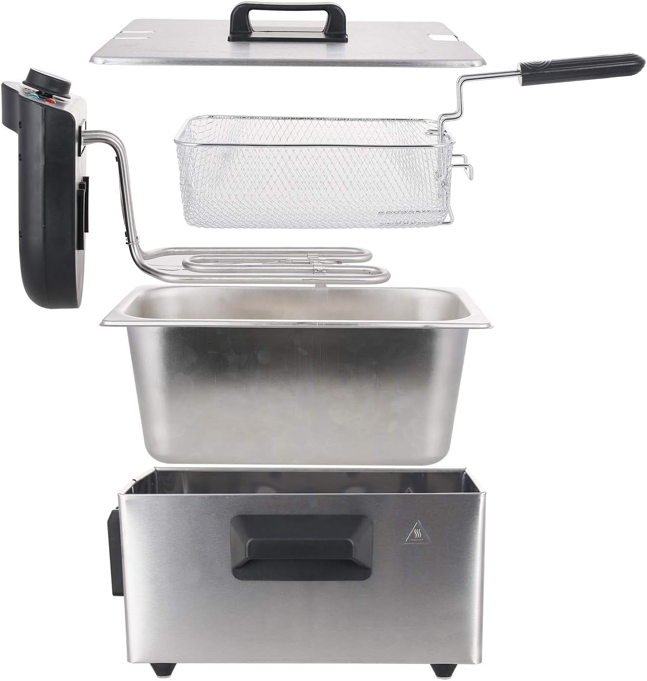 Friteuse à huile Emerio 3,0L avec technologie Cold Zone, 2000 W Électroménager Naty Shop