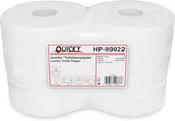 Papier toilette Quicky Jumbo 2 épaisseurs, 25 cm Ø, blanc brillant, gaufré à pois fins, 6 rouleaux - absorbant et indéchirable pour une hygiène maximale, idéal pour les institutions publiques et l'industrie