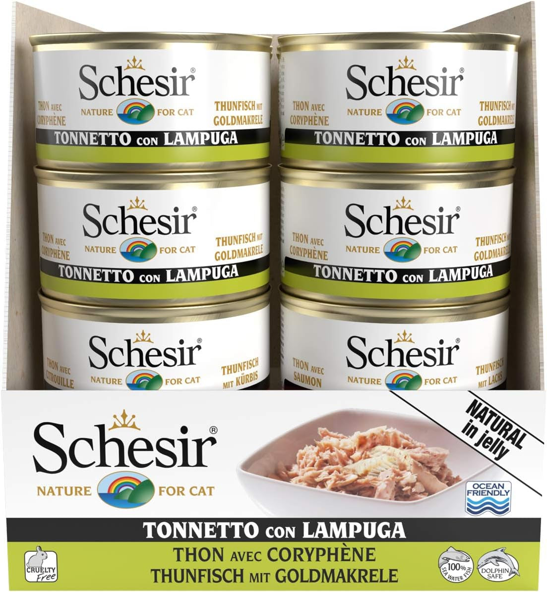 Cat Jelly Thunfisch mit Goldmakrele, Katzenfutter nass in Gelee, 24 doses x 85 g