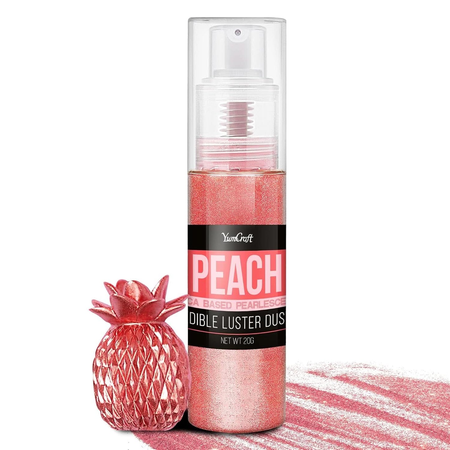 Spray pailleté comestible, 20 grammes Naty Shop Rouge pêche