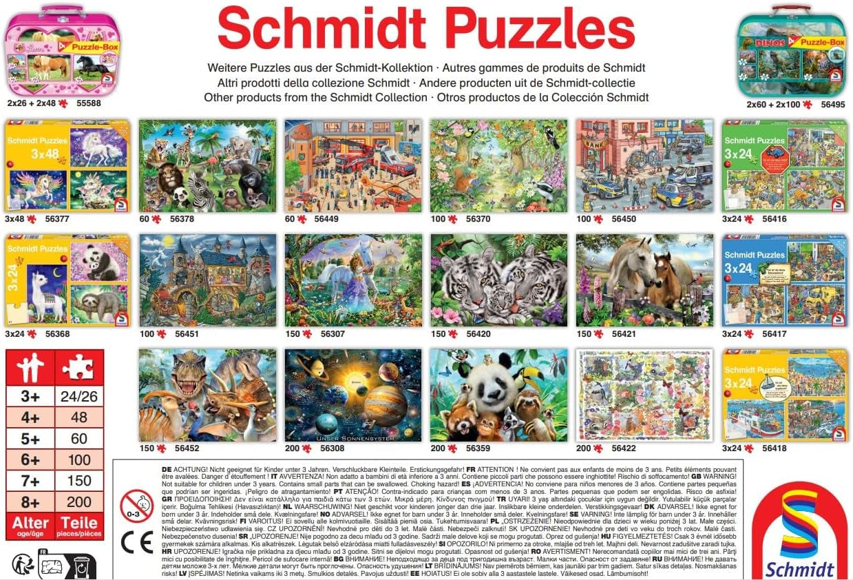 Schmidt Spiele 56216 Puzzle pour enfants, 3X24 pièces Puzzle Naty Shop