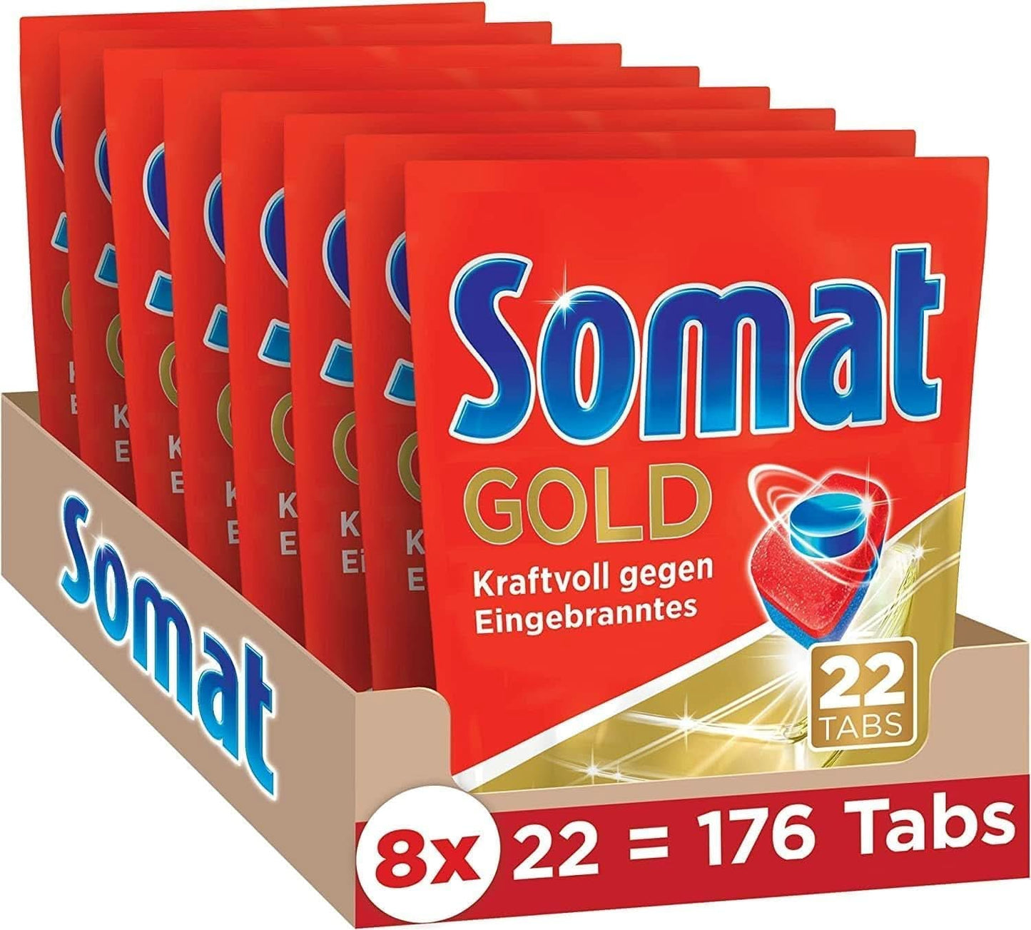 Pastilles Somat Gold pour lave-vaisselle (105 pastilles) Naty Shop Détergents de Cuisine 176 capsules -