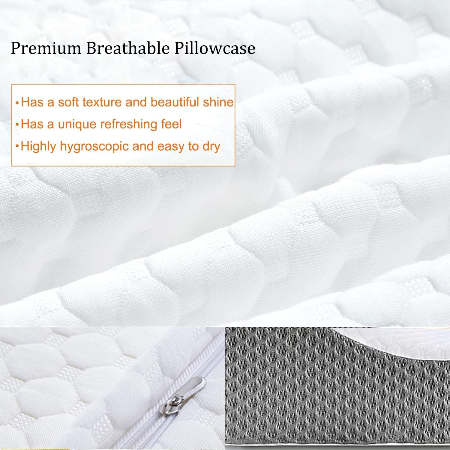Ecosafeter Oreiller en mousse à mémoire de forme Oreiller de soutien cervical Oreiller ergonomique pour différentes positions de sommeil avec housse amovible Oreillers orthopédiques cervicaux Naty Shop