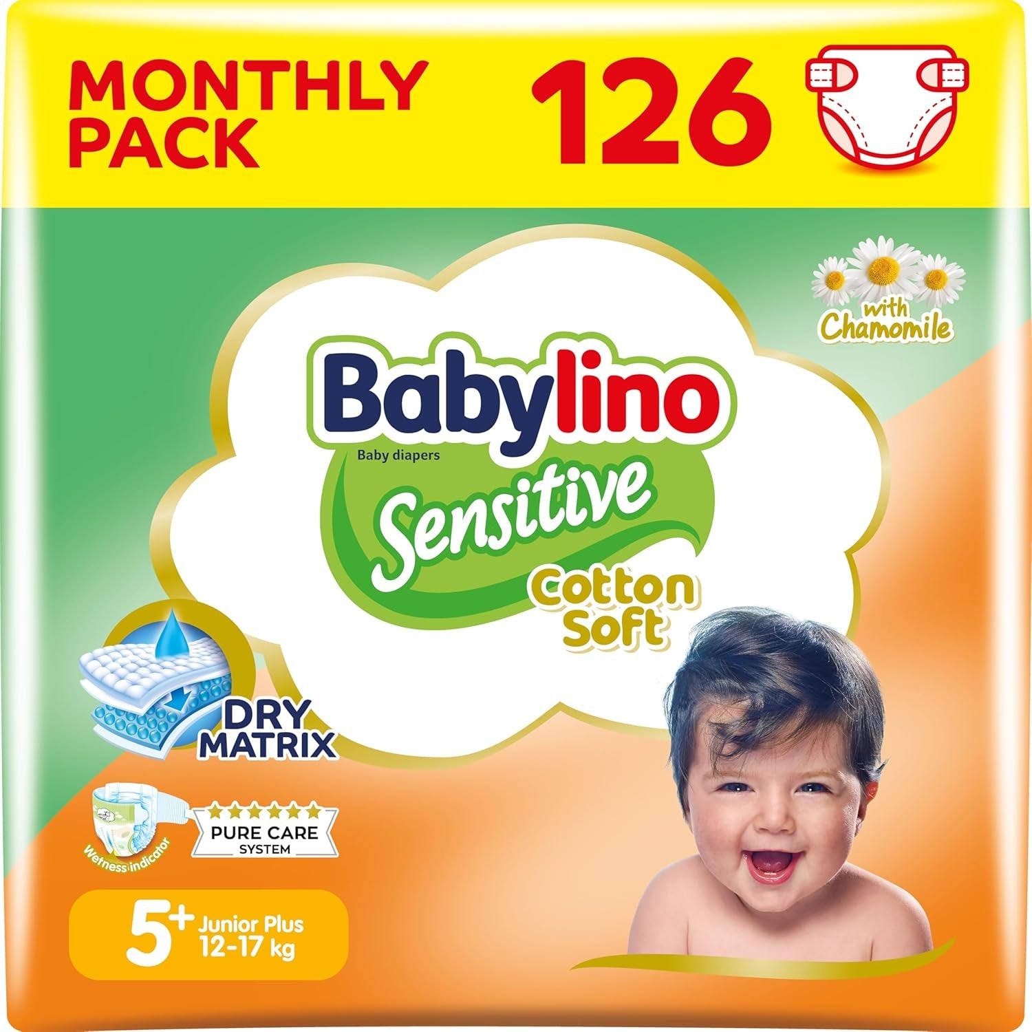 Couches pour bébés sensibles, taille 6, extra large (13-18 kg), 114 couches