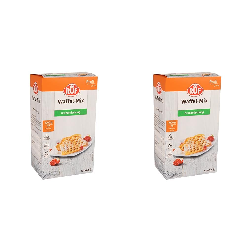 RUF Rührkuchen Backmischung, Nur Wasser & Öl Zugeben, Rezeptur Für Blechkuchen, Kastenkuchen, Muffins, Gugelhupf Und Tortenböden, 1X1000G Mélange pour la pâtisserie et la cuisson Naty Shop Wafelteig 1 Kg (2Er Pack)