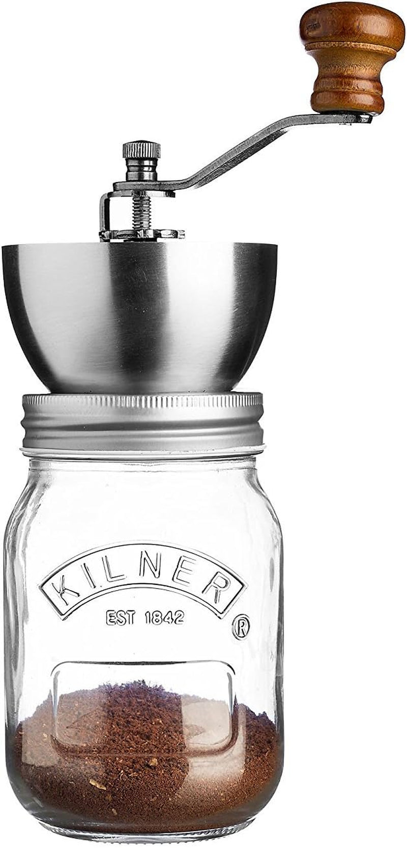 Pot de petit-déjeuner Kilner avec cuillère / 350 ml, Ø 9,5 cm / 5 pièces | tasse à muesli à emporter / non toxique / récipient en verre avec couvercle pour muesli, porridge et yaourt / récipient à flocons d'avoine pour la nuit Boîtes de conservation des aliments Naty Shop Moulin à café