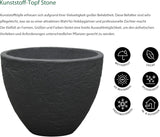 Pot en pierre Dehner, Ø 40 cm, hauteur env. 31 cm, plastique, anthracite