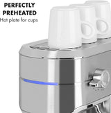 Klarstein Futura Machine à expresso, machine à expresso à filtre portable, 1450 W, 20 bars, qualité Barista, double buse, arrêt de débit, machine à expresso à filtre portable, fonction mousseur à lait, argent