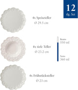 Villeroy & Boch Toy's Delight Royal Classic Service de table 12 pièces, passe au lave-vaisselle et au micro-ondes, blanc, assiettes, service de table pour 4 personnes, vaisselle de Noël, jouets, porcelaine premium