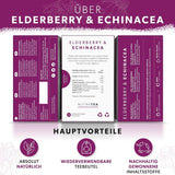 Nutra Tea Sureau et échinacée, Thé immunité et rhume, Thé de soutien immunitaire, Combat contre le froid, 20 sachets de thé réutilisables, Tisane naturelle