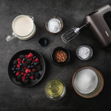 Tefal HT650E Power Mix Silence Batteur à main | 600 watts | Contrôleur de vitesse variable | Fonction Turbo et Auswurf | Moteur de loisirs extrêmes | Incl. 2 Rührbesen et 2 Knethaken | Cuisine de blé Naty Shop